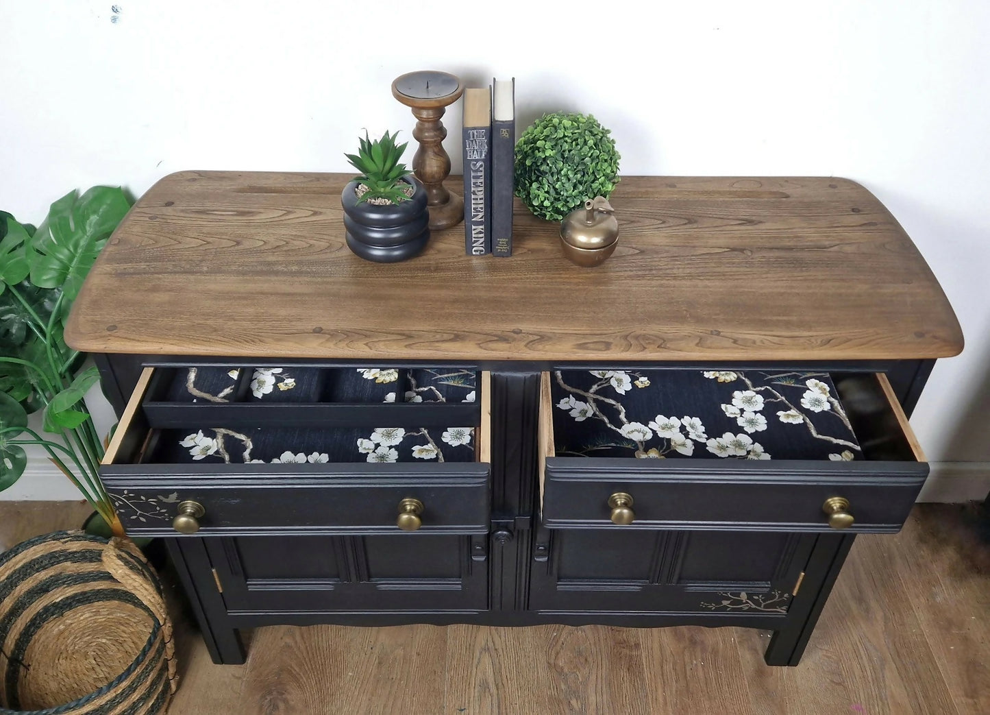 Ercol sideboard painted in black