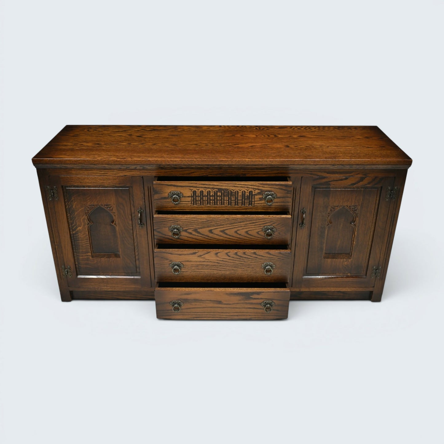 Oak Sideboard Carved Cupboards Made By Webber Furniture FREE UK Delivery*