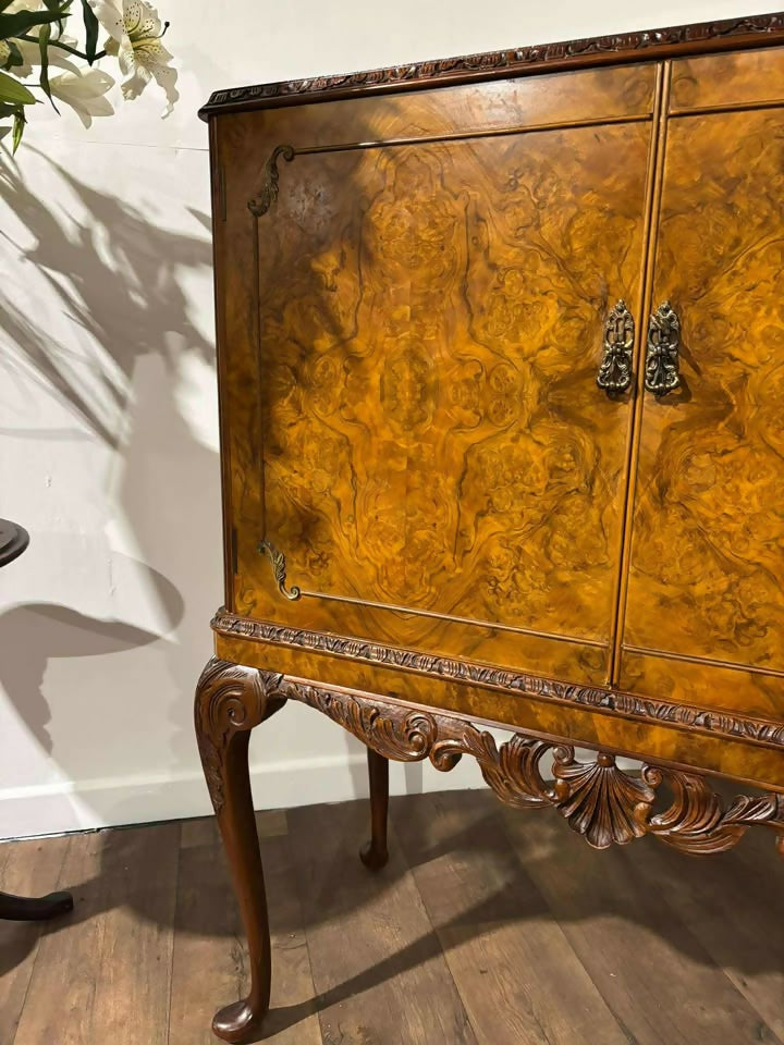 Vintage Walnut Veneered Cocktail Cabinet g