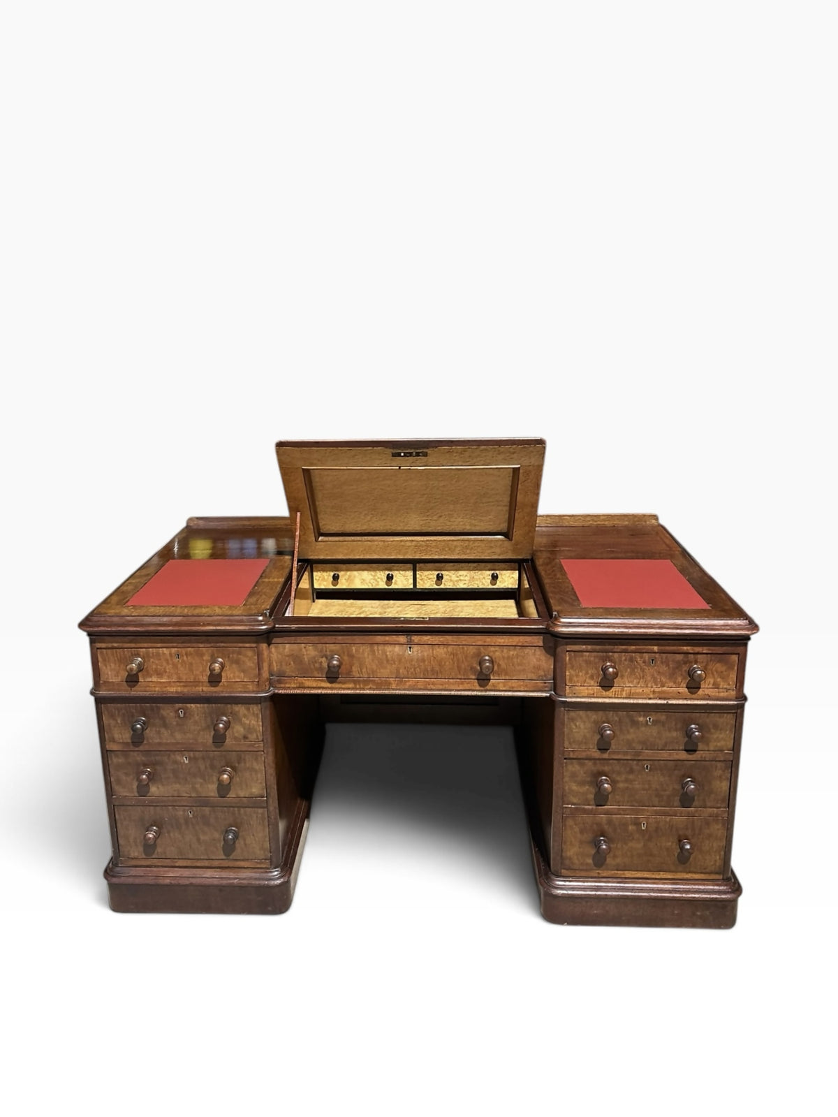 19th-Century Victorian Pedestal Desk