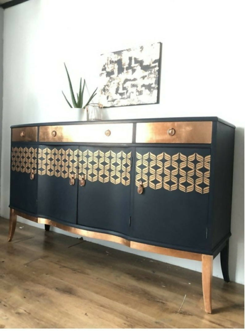 Navy and copper strongbow sideboard