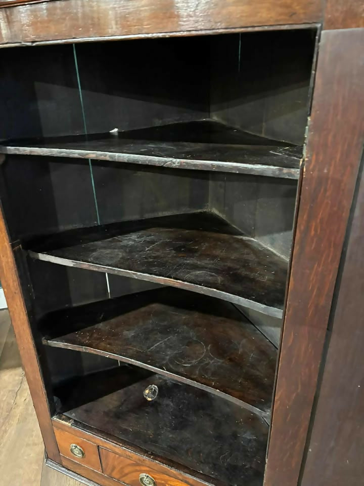 Antique Inlaid Corner Cupboardv