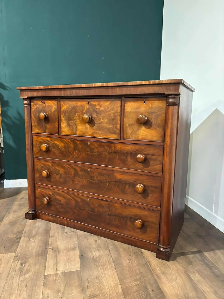 Victorian Flamed Mahogany Bedroom Chestn
