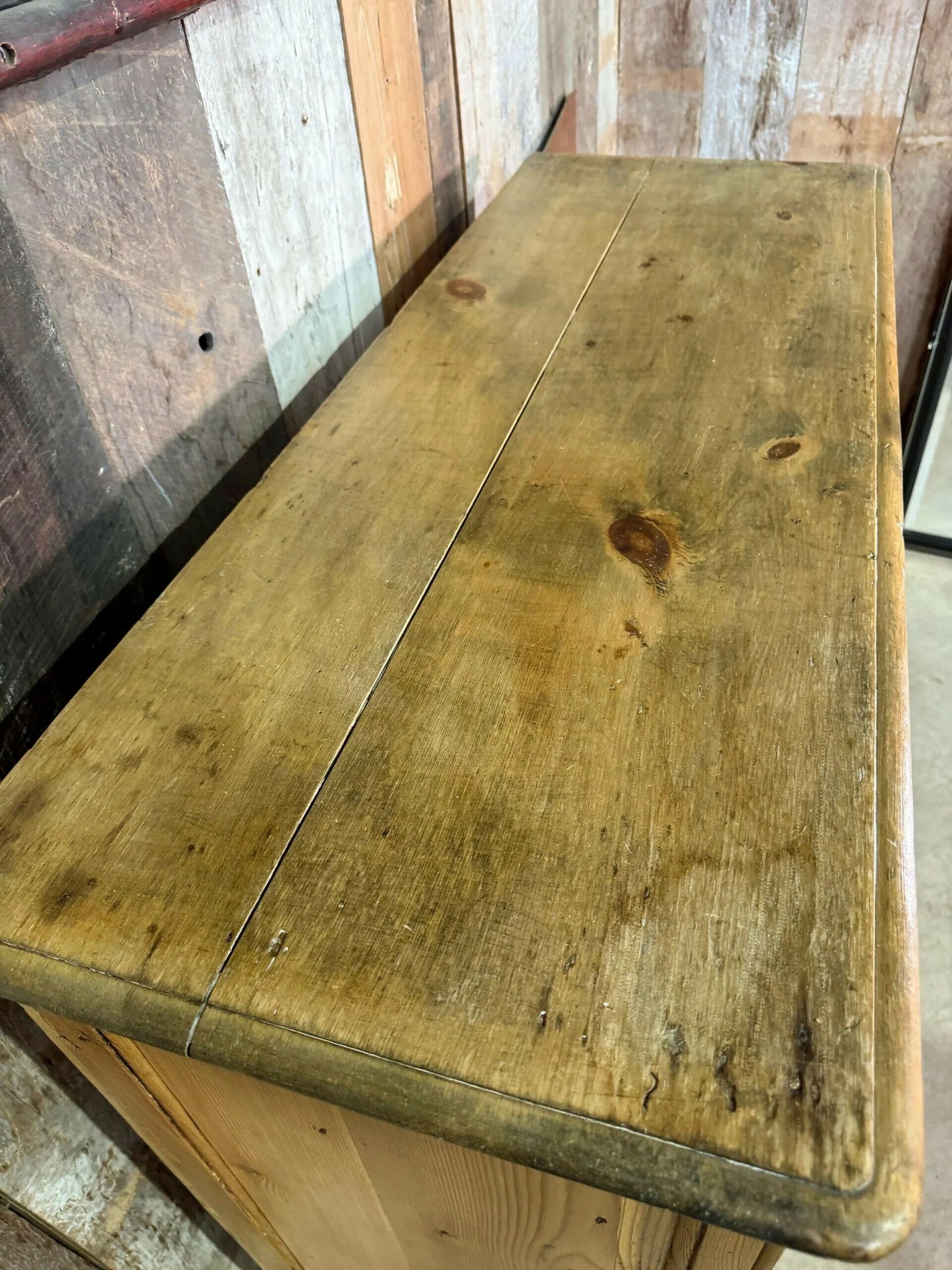 Antique Early Victorian Pine Narrow Estate Hall Linen Housekeeper Pantry Cupboard, C.1830