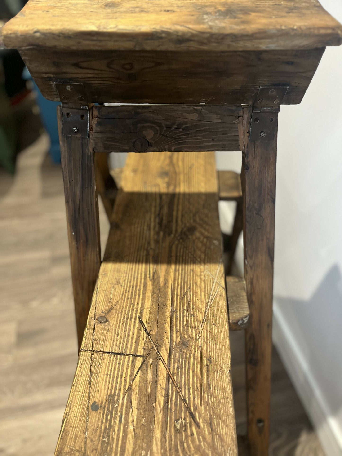 Rustic vintage style stepladder display