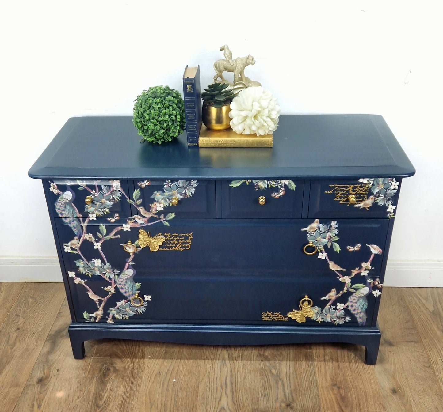 Stag navy chest of drawers