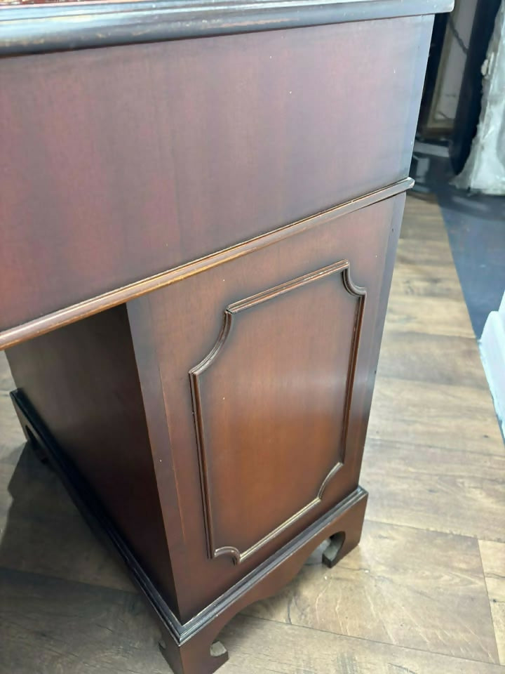 Reproduction Mahogany Twin Pedestal Knee Hole Desk