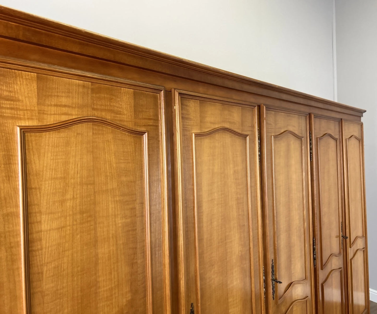 Wardrobe Vintage French Louis XVI Style Five Door Carved Armoire LOT 4985
