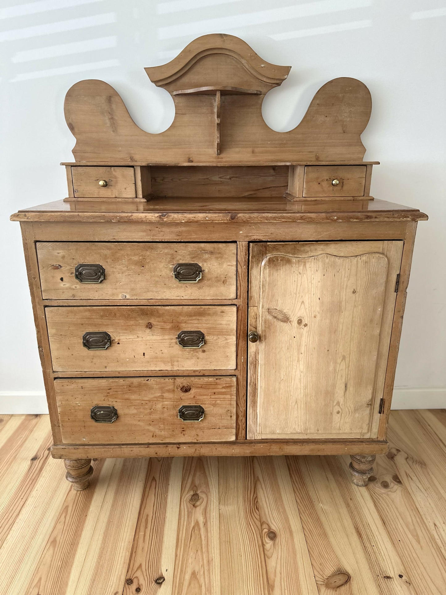 Antique Victorian Pine Sideboard, Rustic Chiffonier, Vintage Dresser, Old Patina Storage Cabinet, English Country Farmhouse Furniture