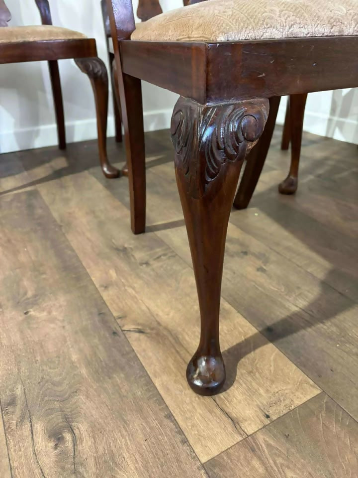 Set Of Four Georgian Style Walnut Dining Chairs