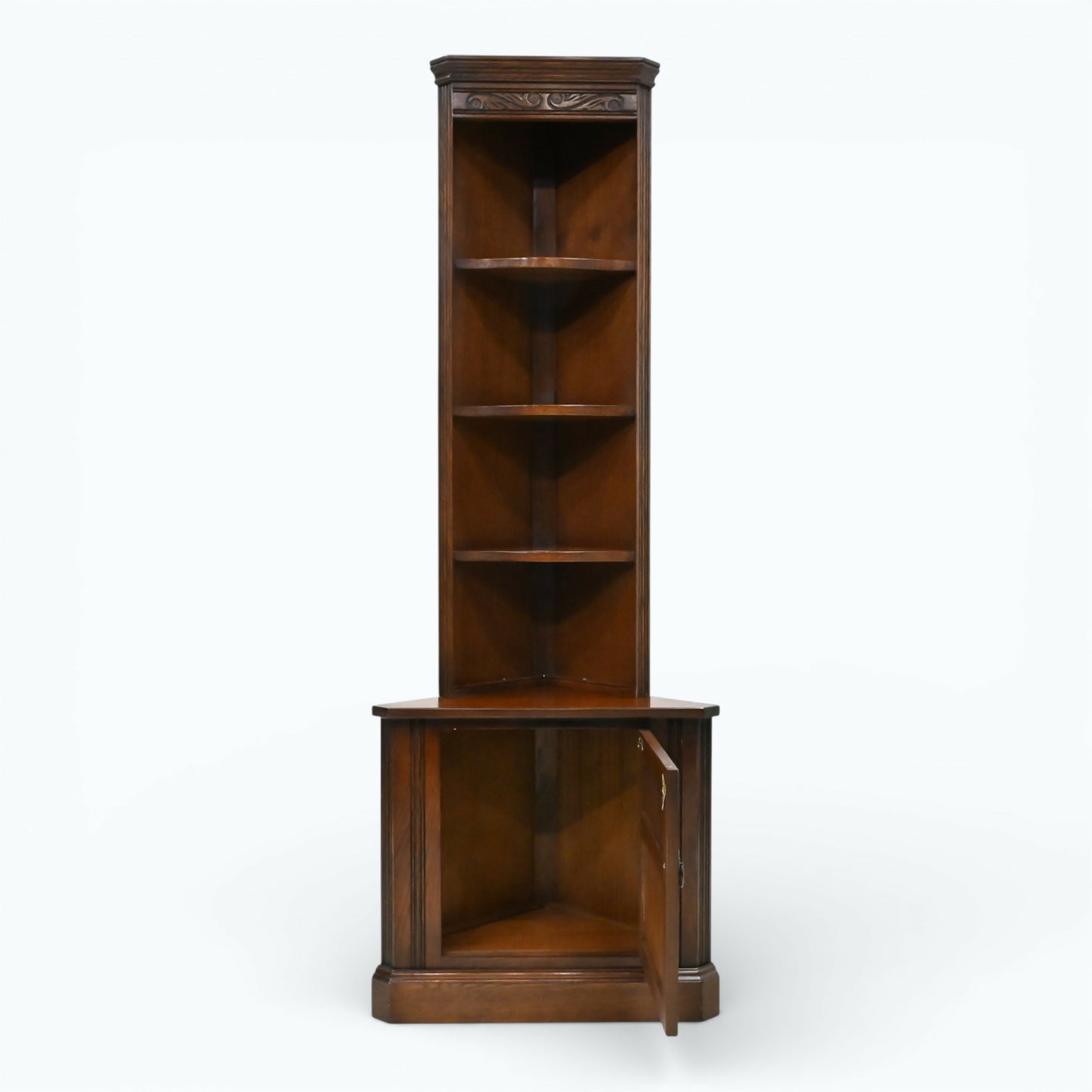 Old Charm Corner Unit with Cupboard and Shelves Carvings TB FREE UK* Delivery. SBR11080/2310E