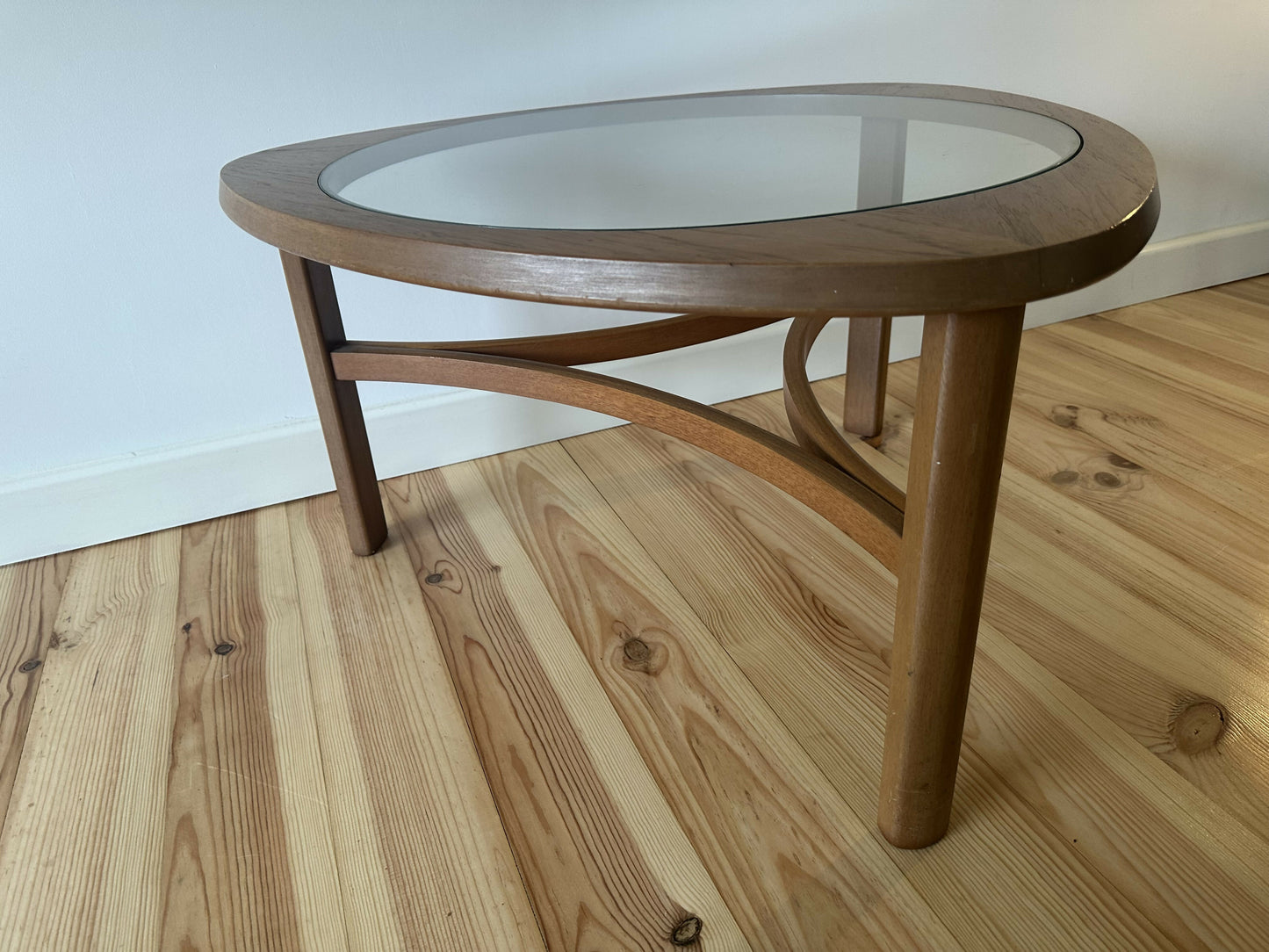 Mid Century Teak Astro Coffee Table Vintage Teak and Glass Table