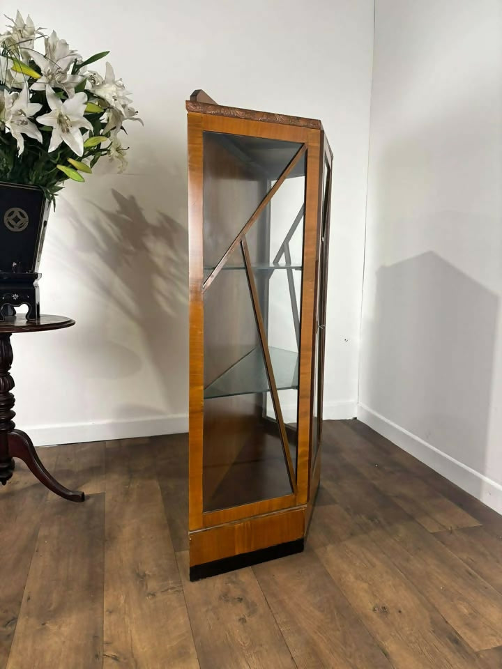 Art Deco Oak 1930s Display Cabinet