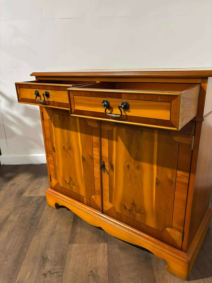 Yew Wood Two Door Two Drawer Cabinet