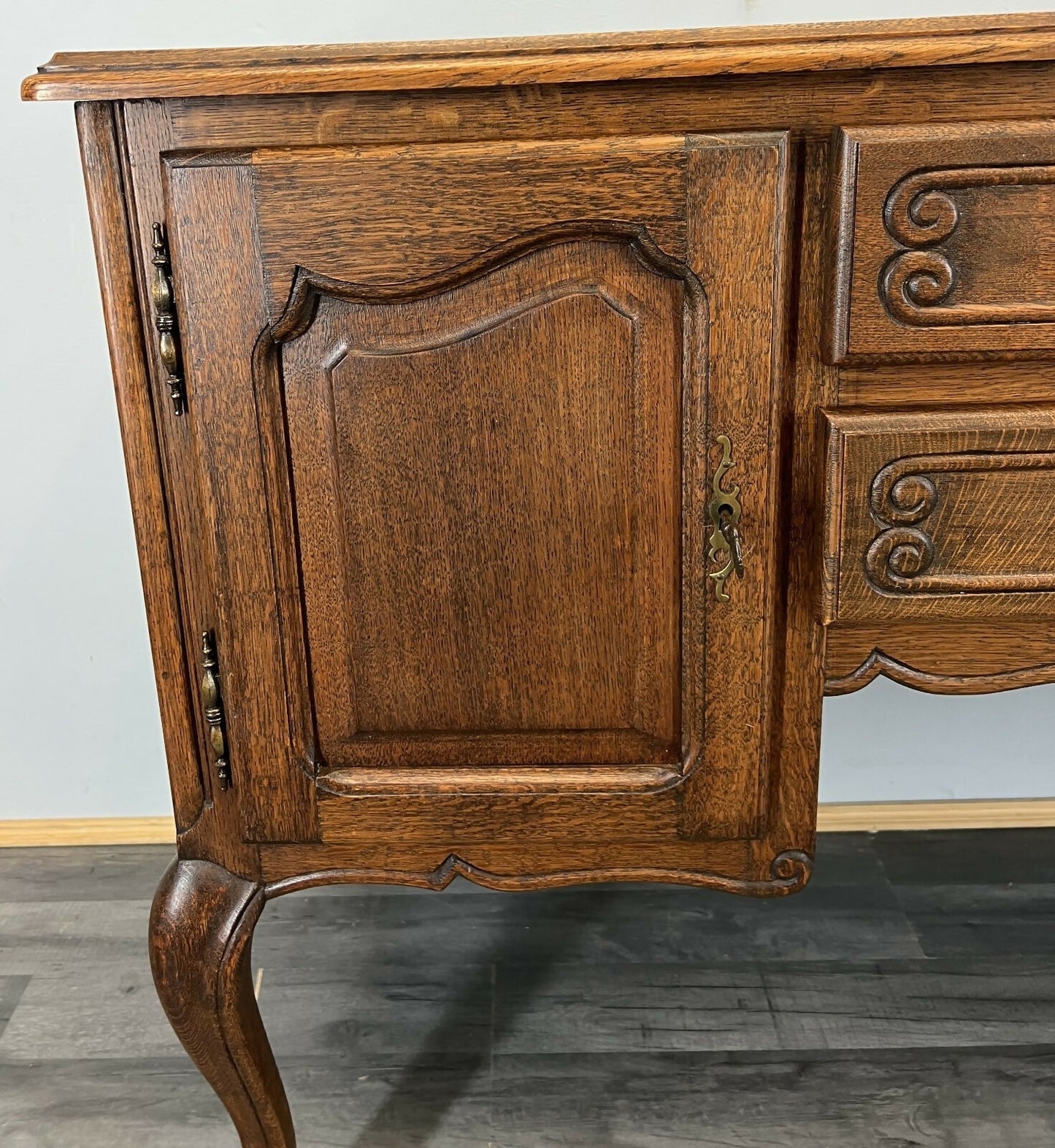 Cabinet Vintage French Louis XVI Style TV stand Desk Oak Sideboard LOT 4516