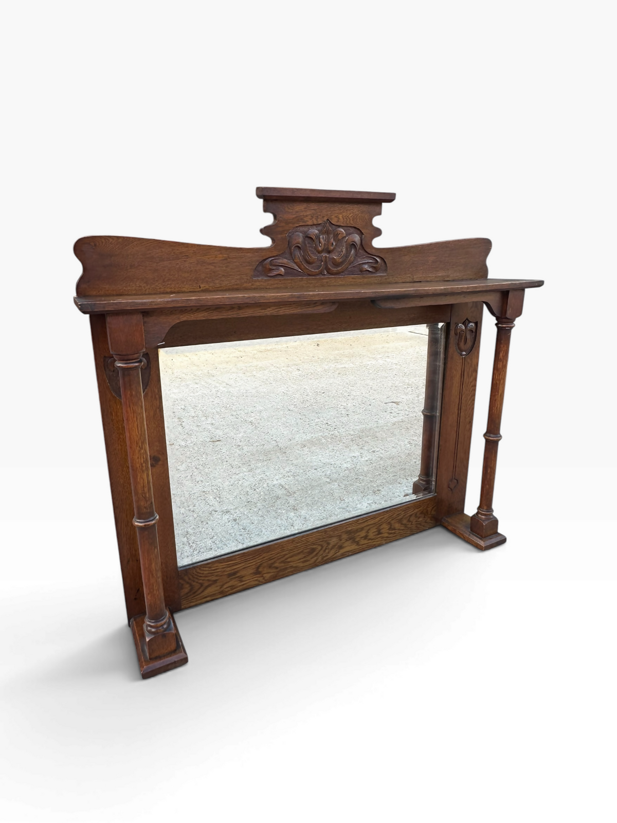 Antique Oak Art Nouveau period Mantle mirror