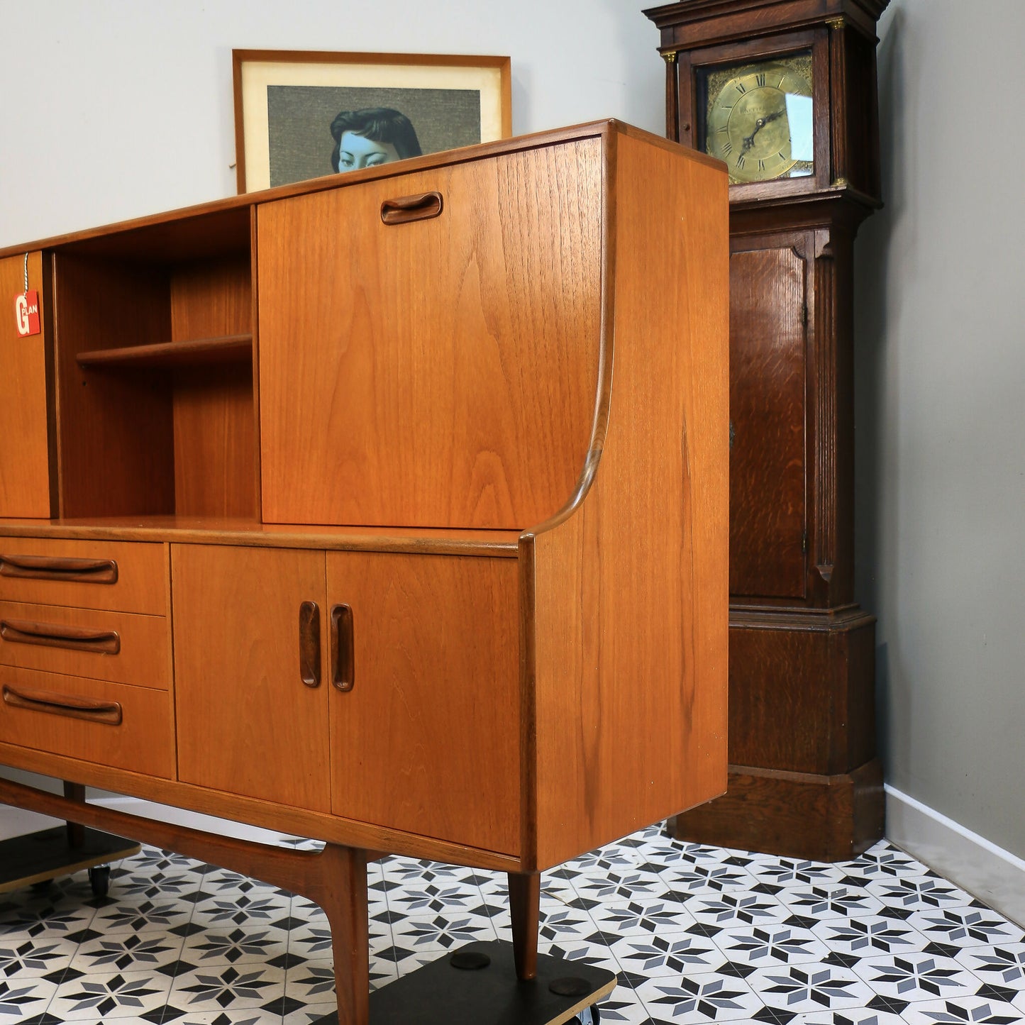 G Plan Fresco Sideboard Highboard in Teak 1975 with Drinks Cabinet