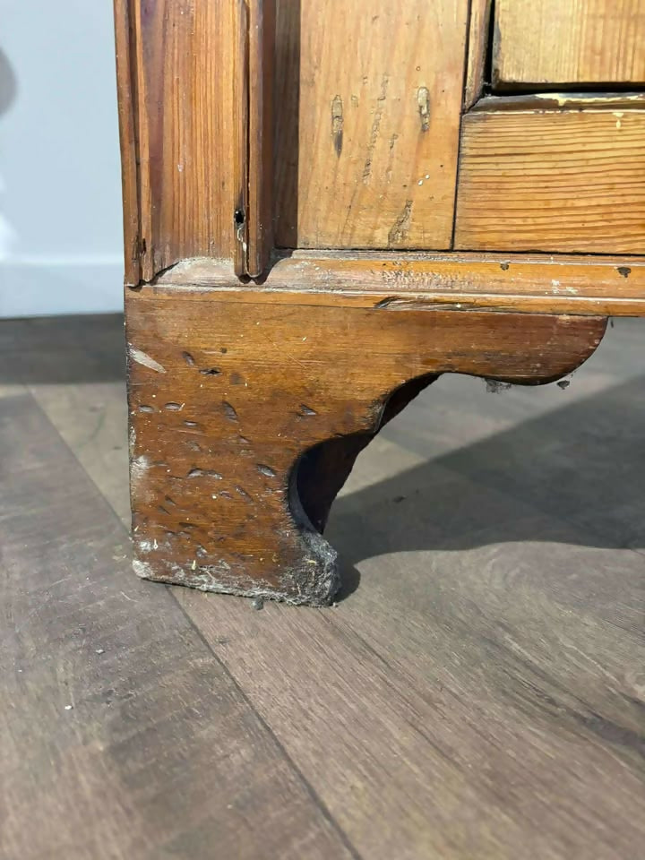 Victorian Stripped Pine Floor Standing Corner Cupboard c.1880