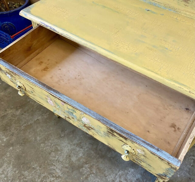 Yellow Buffet Cupboard with Roses