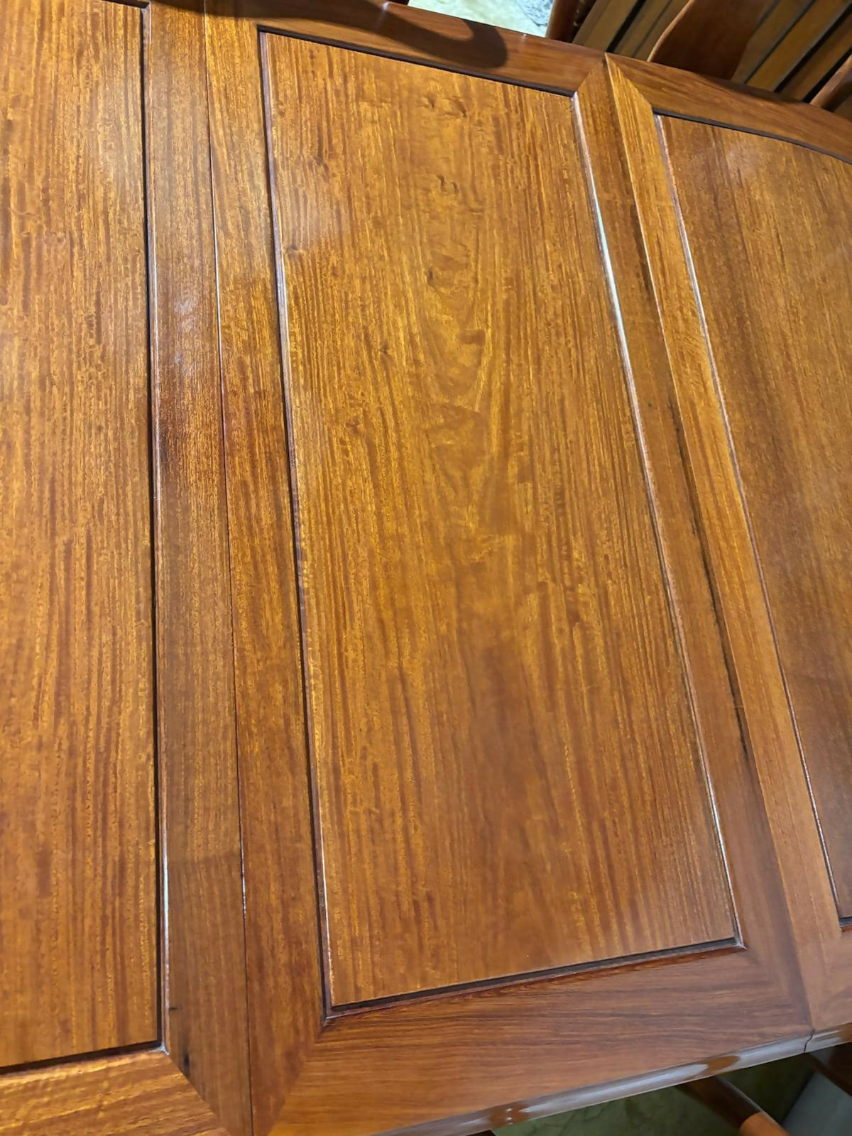 Vintage oriental style Chinese rosewood extending dining room table 8