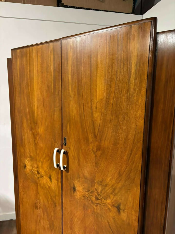 1940s Art Deco Walnut Wardrobe