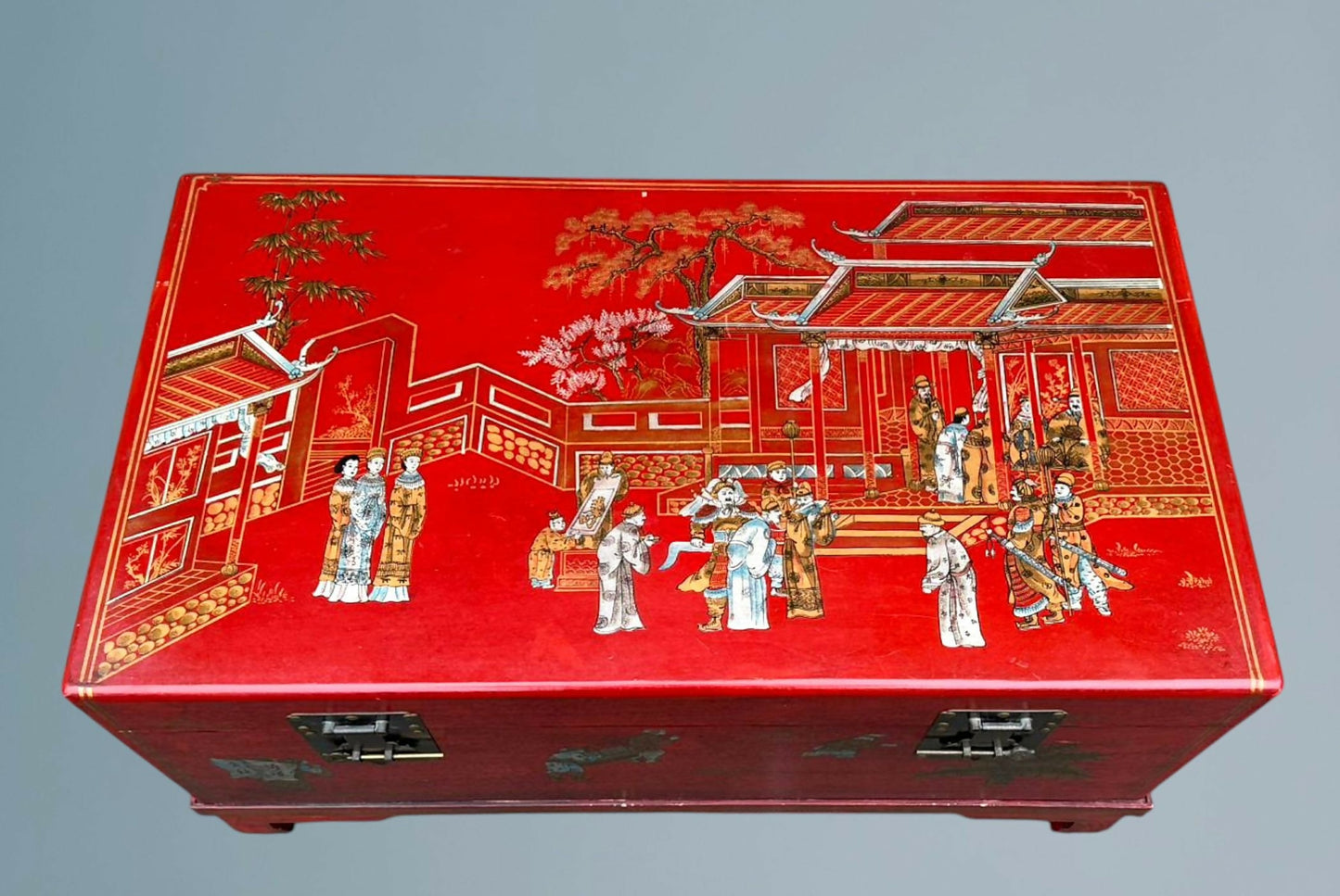 Chinoiserie Trunk On Stand - Blanket Box - Coffee Table