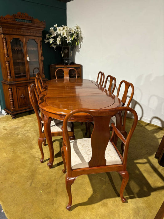 Vintage oriental style Chinese rosewood extending dining room table 88