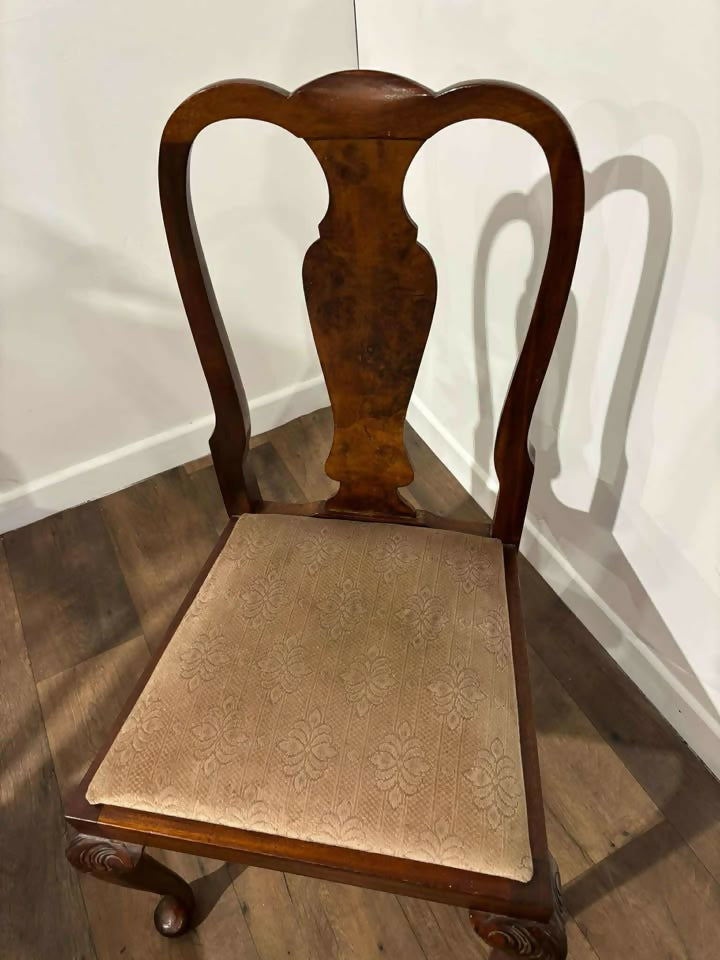 Set Of Four Georgian Style Walnut Dining Chairs