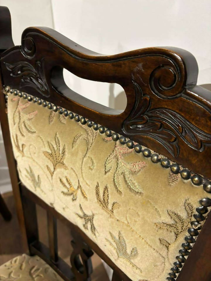 Set Of Four Edwardian High Back Dining Chairs