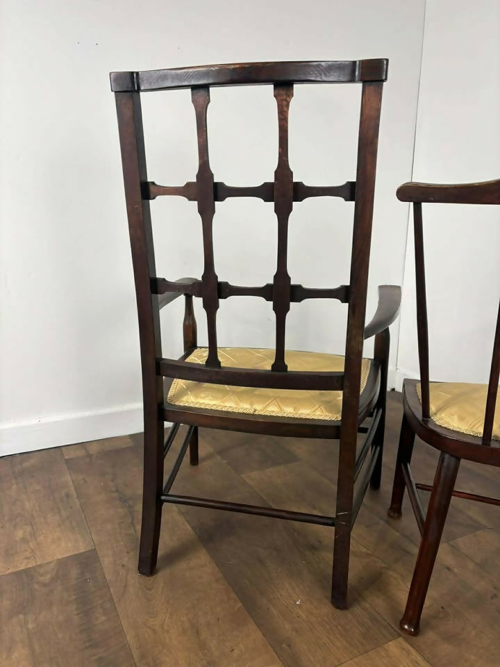 Pair of Early 20th Century Side Chairs – Decorative, Solid & Low-Seated