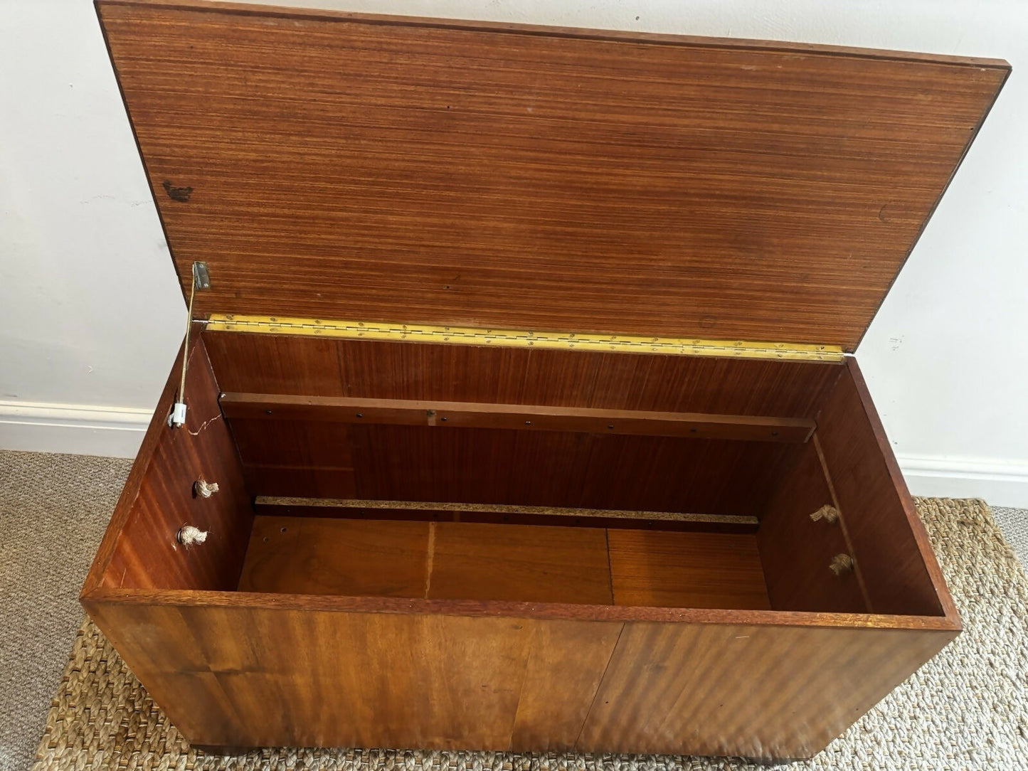Mid Century Teak Blanket Chest Storage Box Coffee Table Danish Style Trunk 1960s