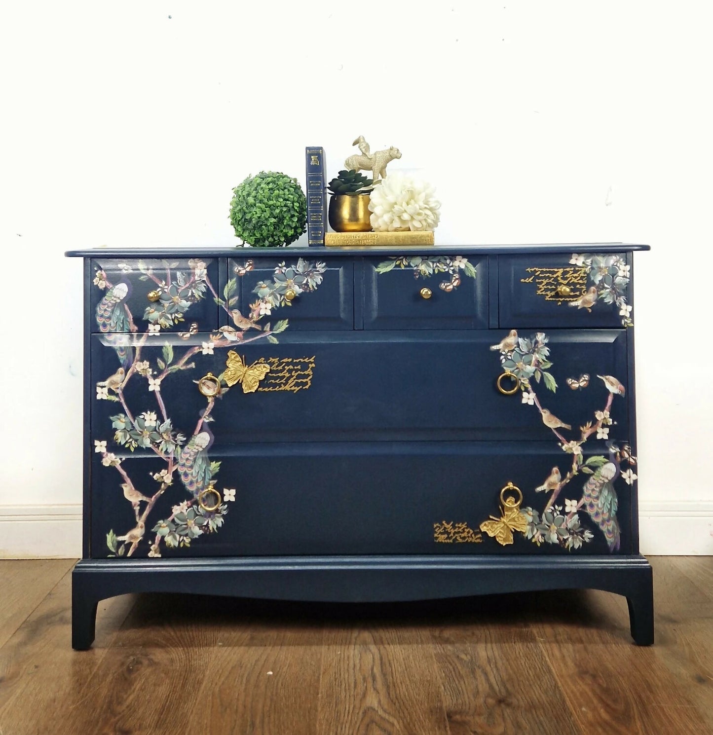 Stag navy chest of drawers