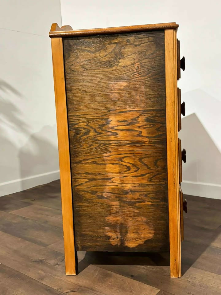 Vintage Oak Four Drawer Chestv