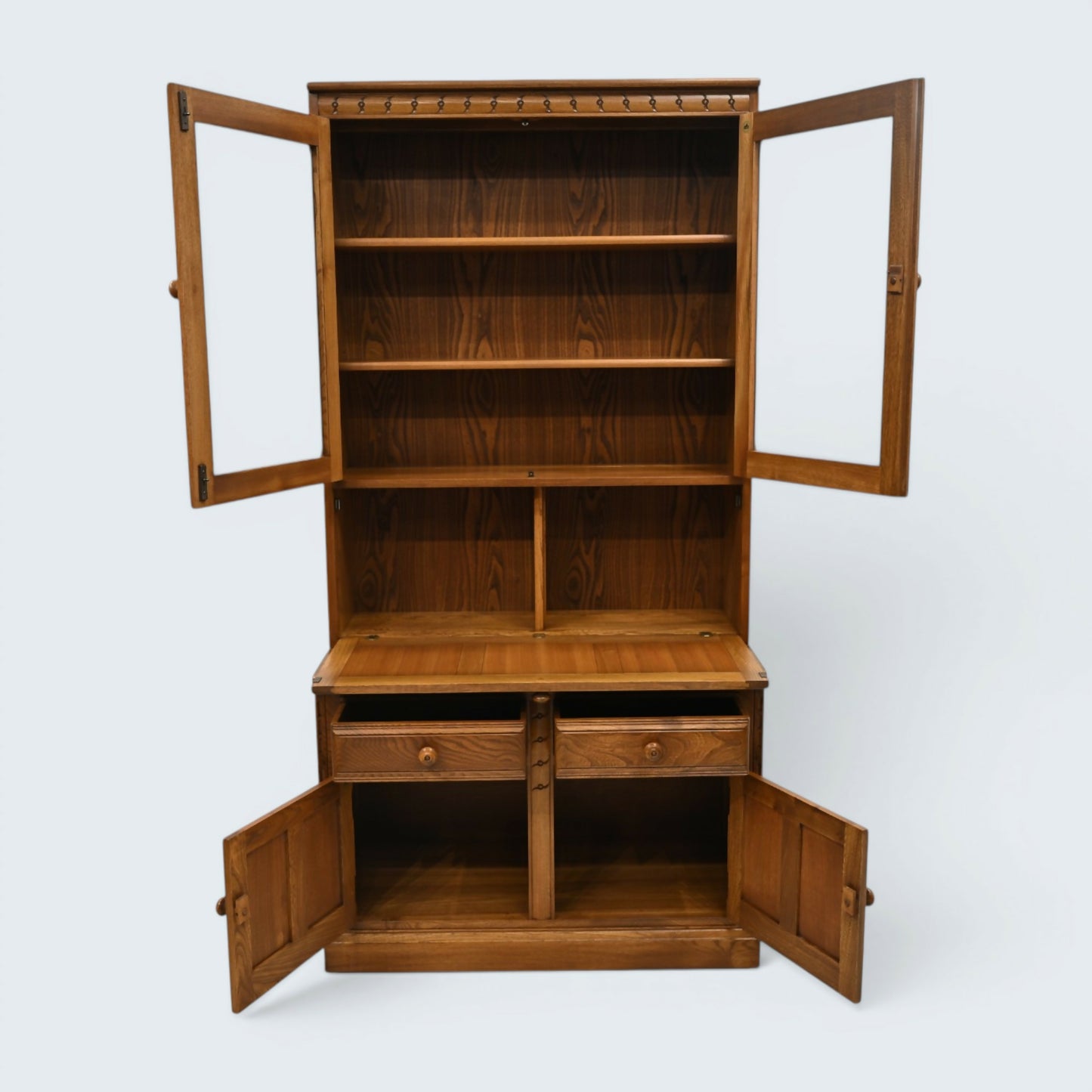 Ercol Mural Wall Unit Display/Drinks Cabinet Golden Dawn FREE UK Delivery*