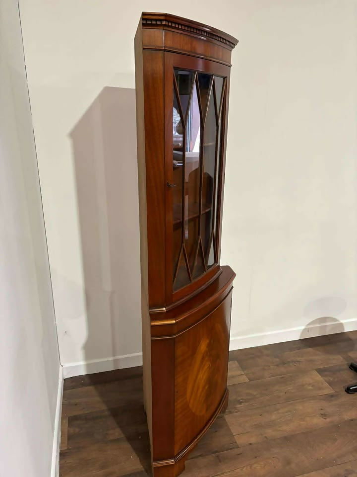 Reproduction Mahogany Corner Cabinet