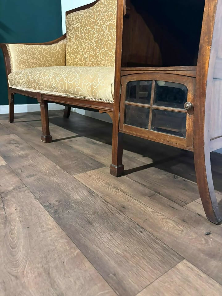 Edwardian Walnut Upholstered setteejkj