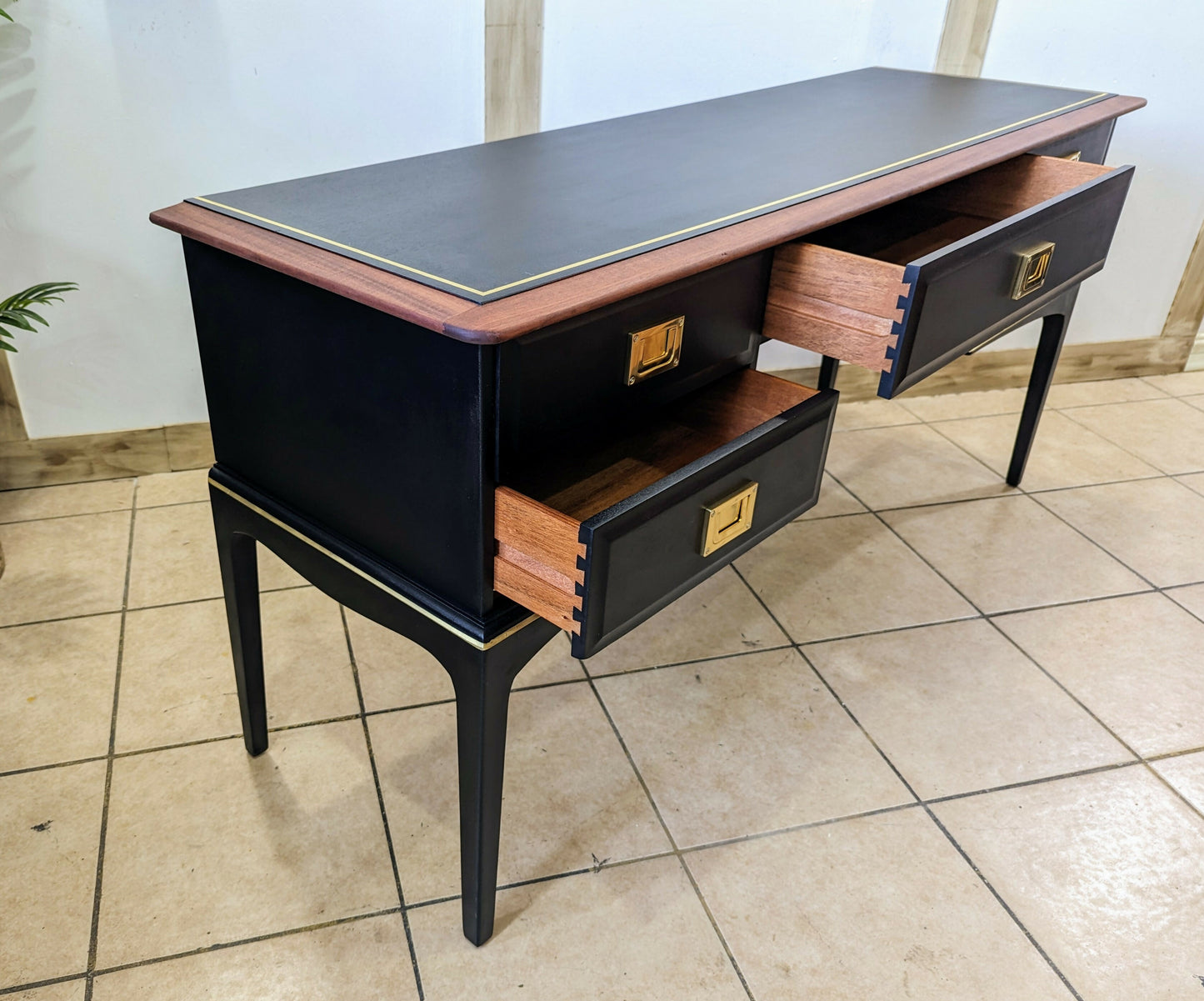 Stag minstrel black/ gold dressing table/desk