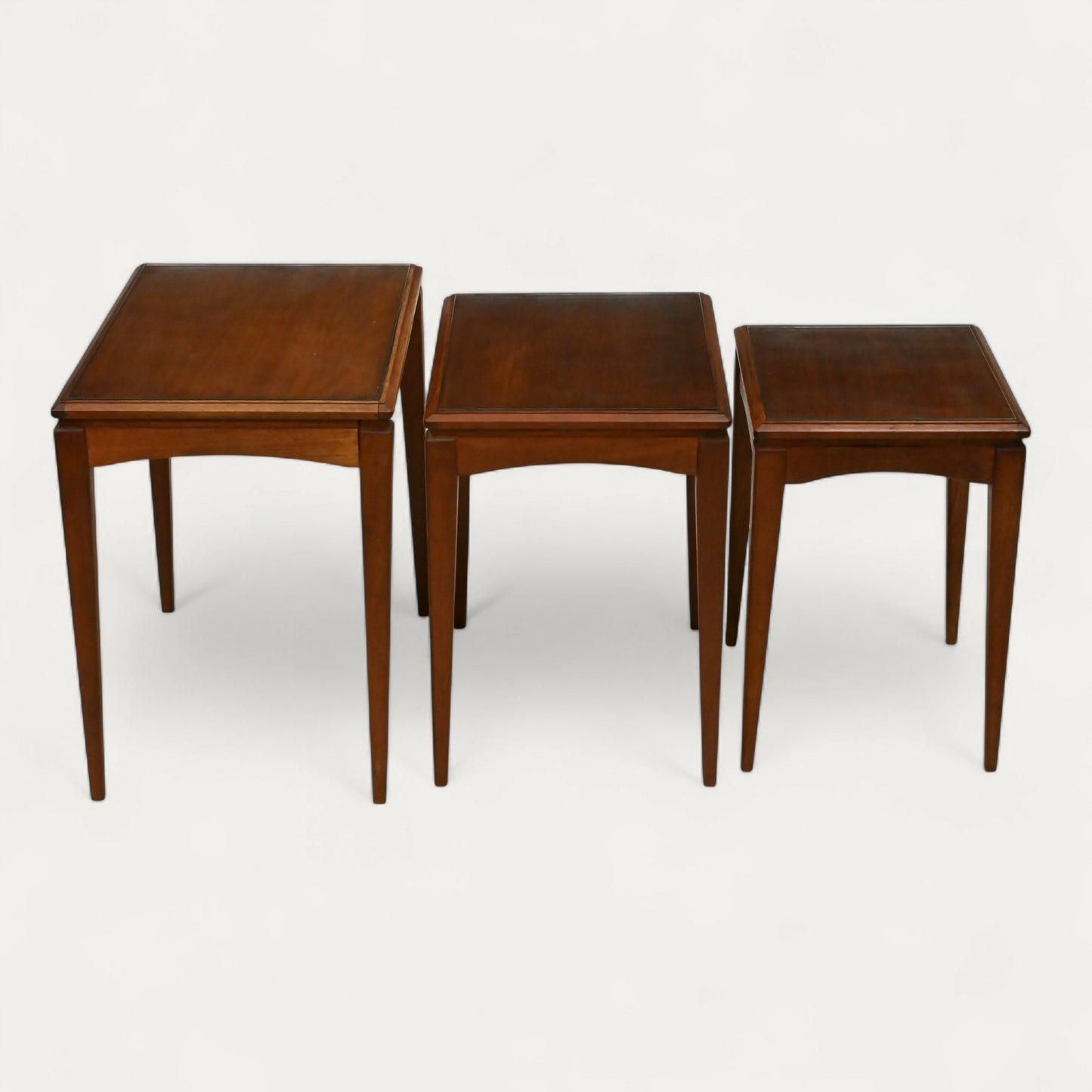 Retro Teak Nest Of Tables With Glass Tops Mid Century Modern FREE UK Delivery. SBR10563/0906E