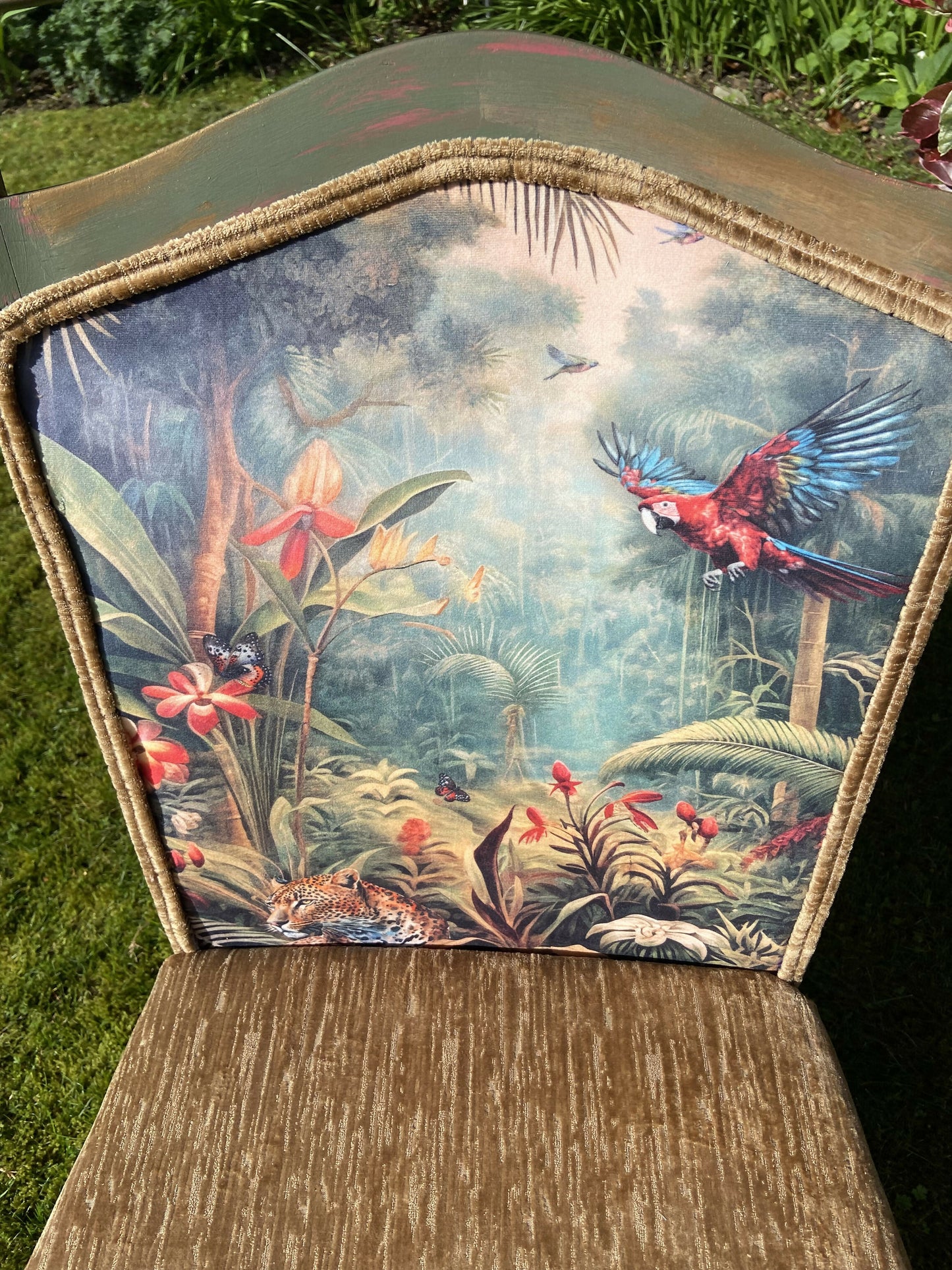 Vintage Chair with verdigris effect frame