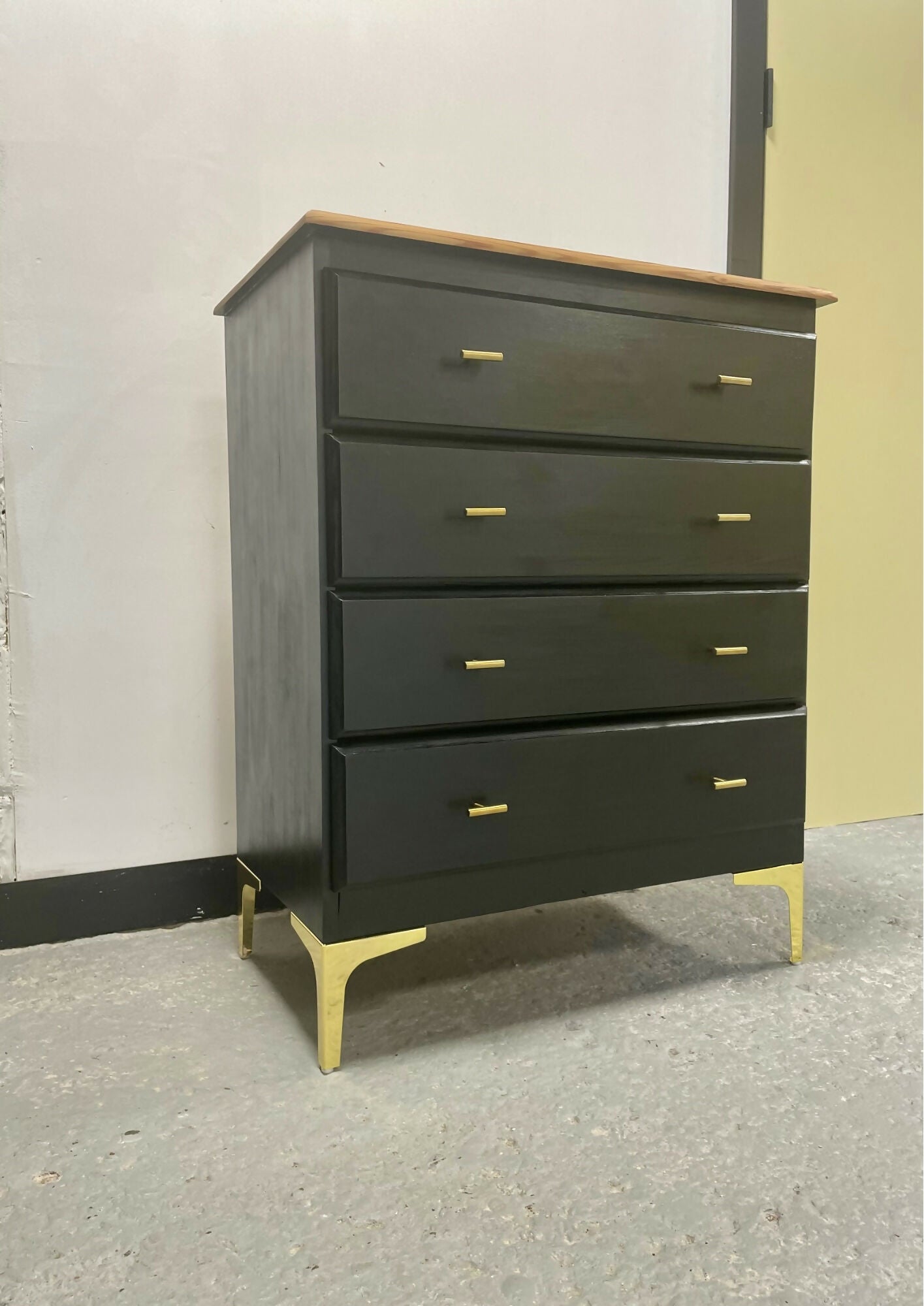 Large Black Vintage Chest of Drawers