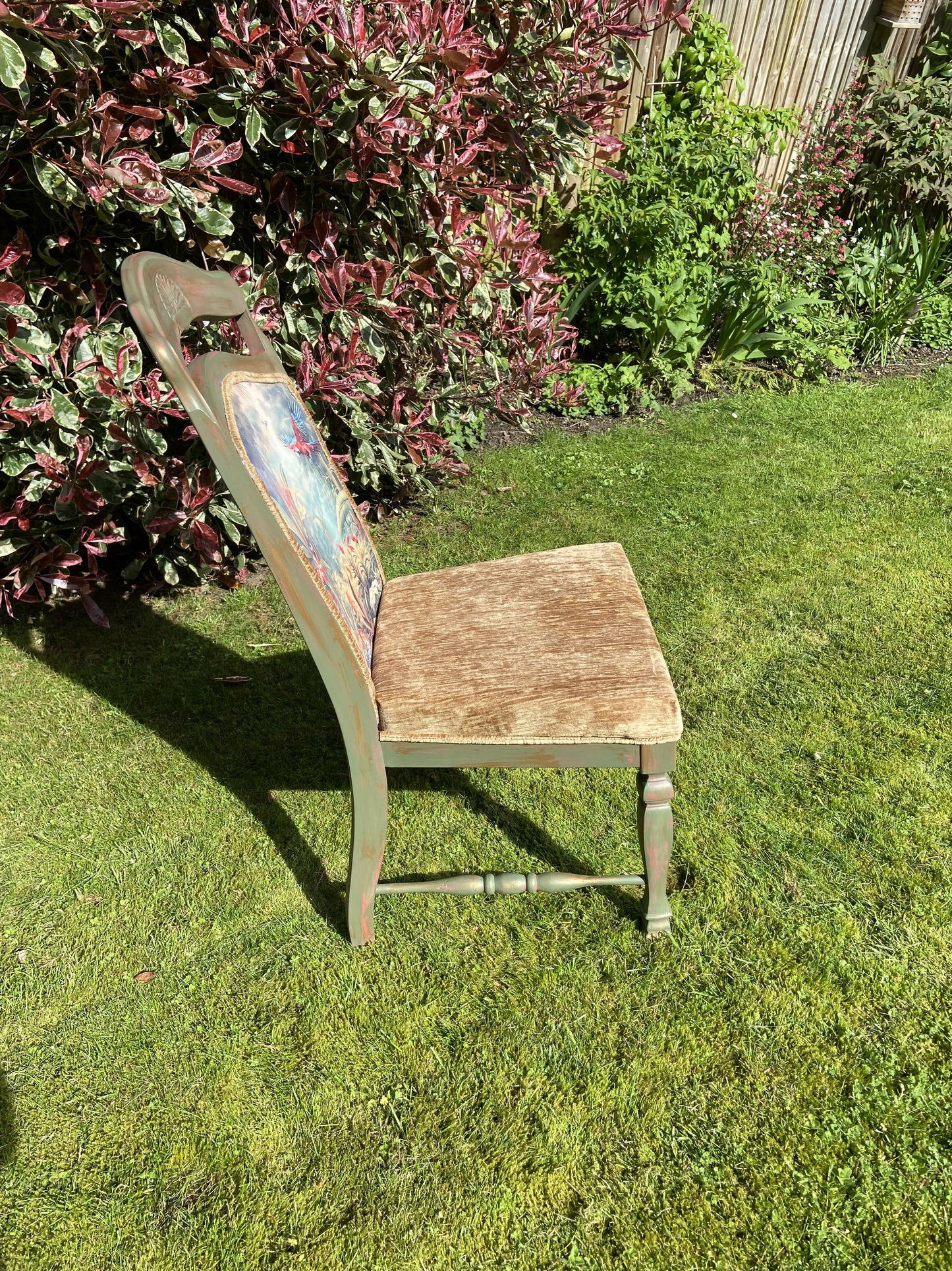 Vintage Chair with verdigris effect frame