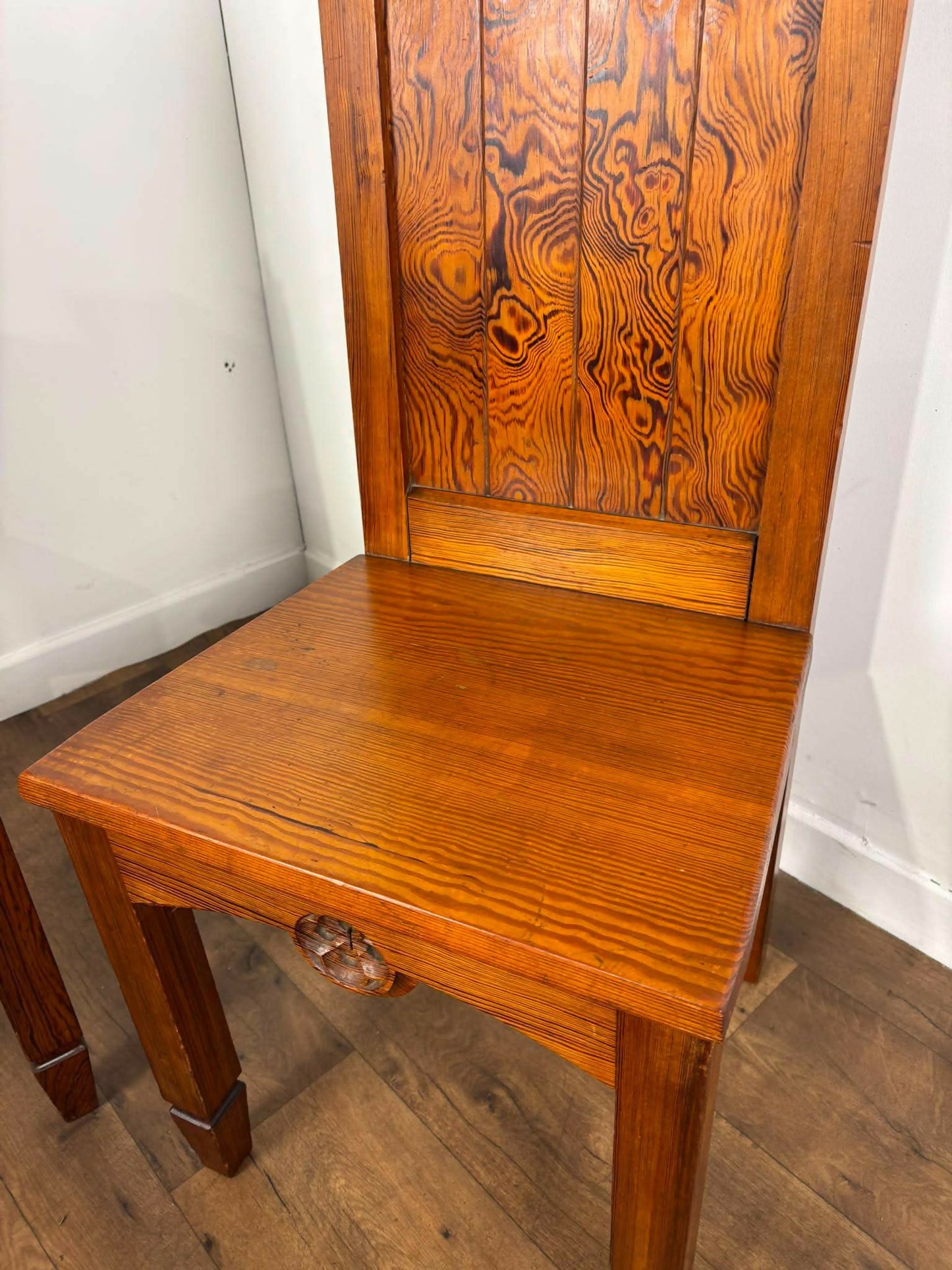 Pair Of Victorian Pitch Pine Ecclesiastical Chairs