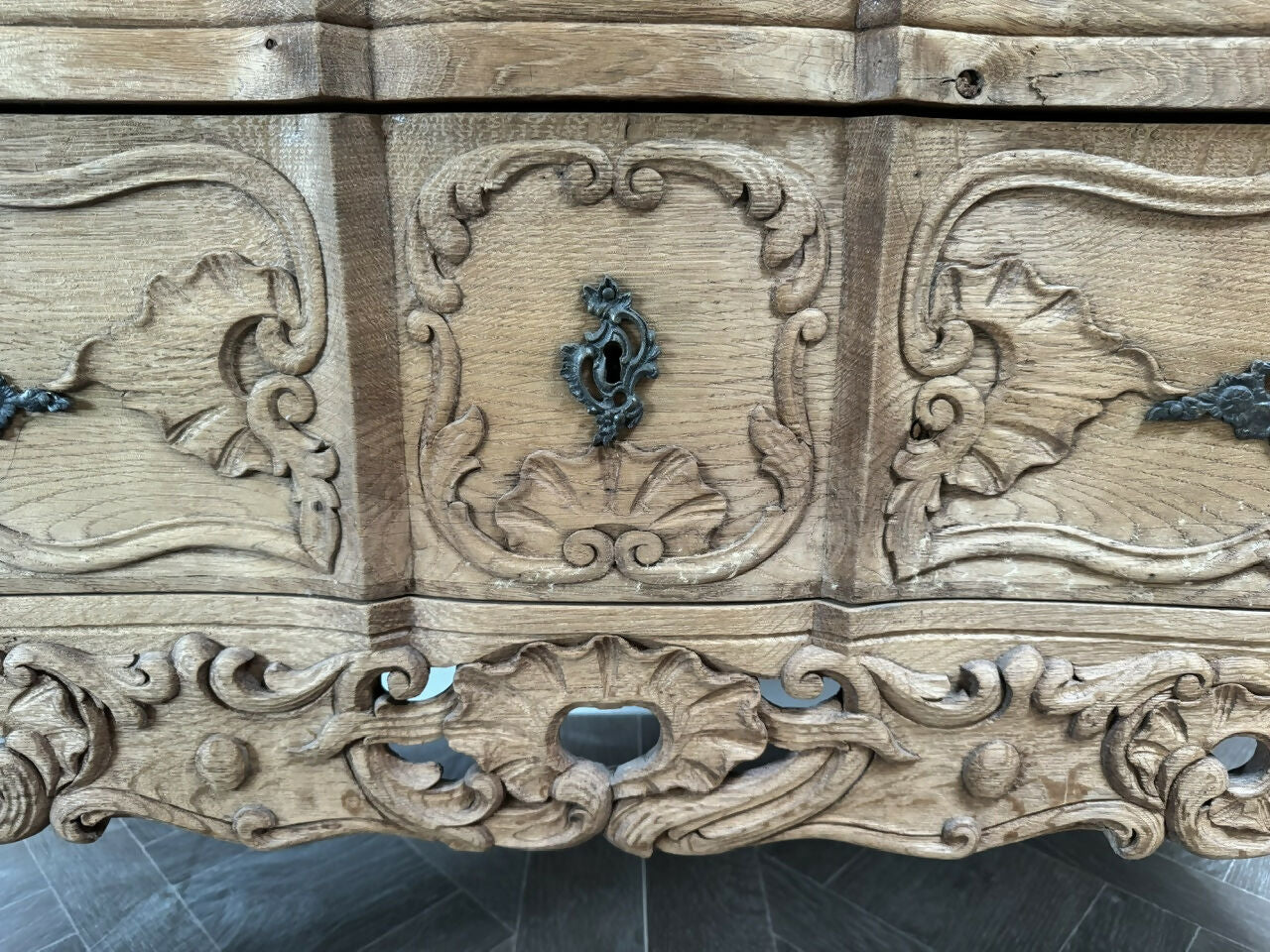 French Bleached Oak Commode Chest of Drawers