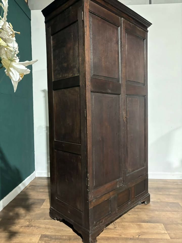 Early Oak Two Door Hall Wardrobe4