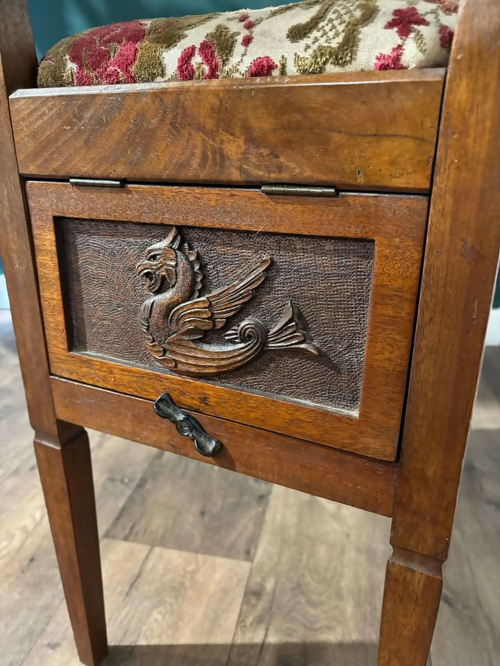 Edwardian Carved Piano Stool9