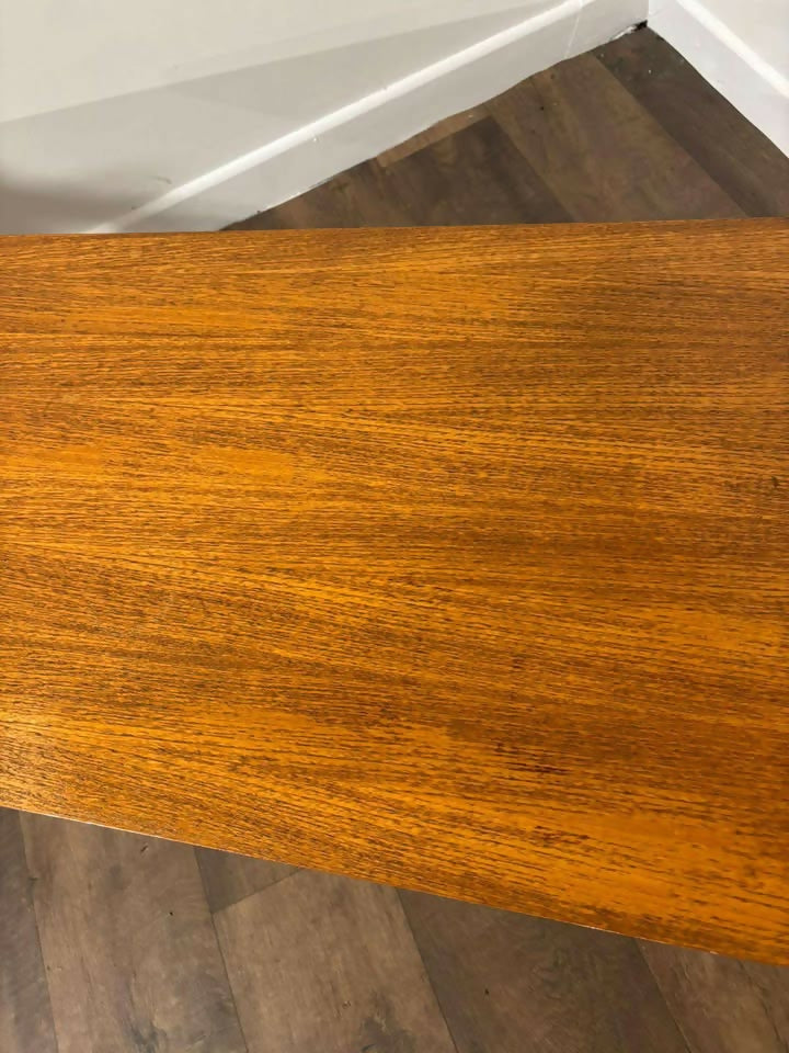 Mid Century Teak Coffee Table with Chrome Effect Legs