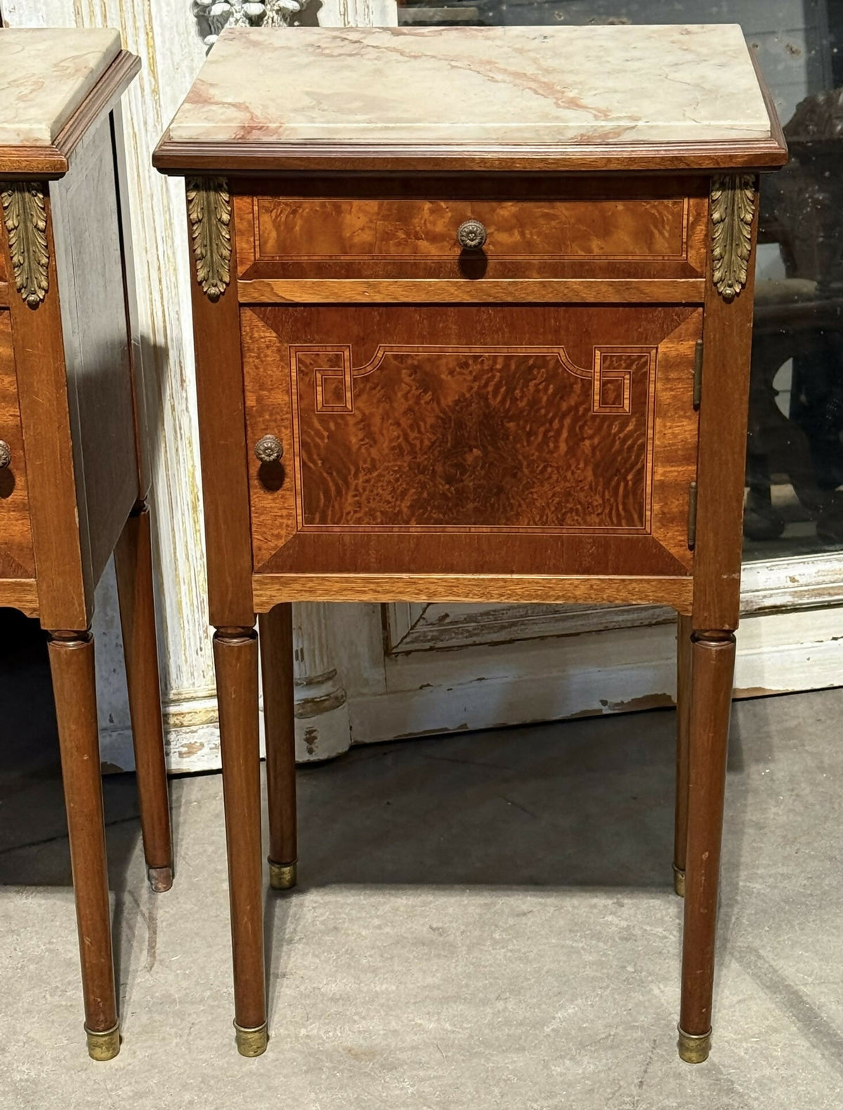 Lovely Pair French Bedside Cabinets