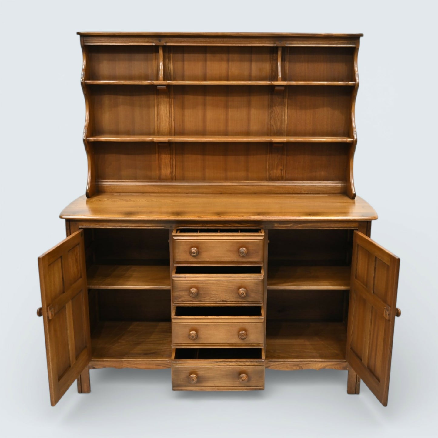 Ercol Vintage Sideboard Dresser 4 Drawers 2 Cupboards 2 Piece FREE UK Delivery