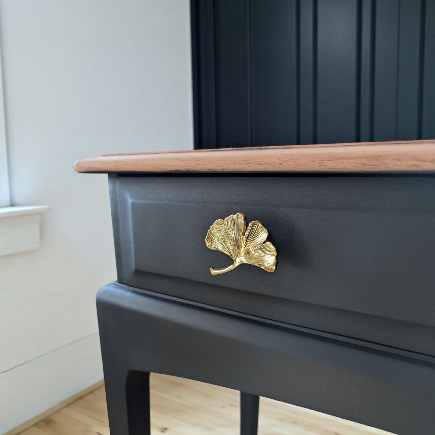 Vintage Stag minstrel black console table, spray painted desk, upcycled dressing table