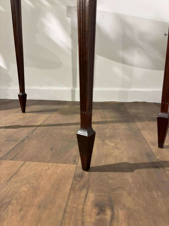 Reproduction Serpentine Front Two-Drawer Demi-Lune Side Table